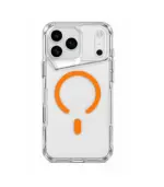 Funda 17 pro Max transparente con magsafe naranja - Imagen 2