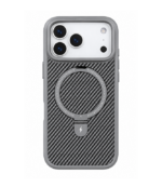 Funda 17 pro Max con soporte y magsafe gris claro