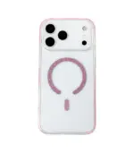 Funda 17 pro Max transparente-rosado con magsafe rosado brillante - Imagen 2