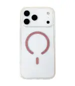 Funda 17 pro Max/18 Pro Max transparente con magsafe (Rojo brillante)