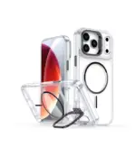 Funda 17 pro Max/18 Pro Max transparente con soporte y magsafe negro - Imagen 2