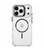 Funda 17 pro Max/18 Pro Max transparente con soporte y magsafe negro