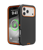 Funda 17 pro Max/18 Pro Max negro con borde naranja (DUALPRO) - Imagen 2