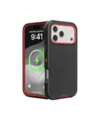 Funda 17 pro Max Negro-rojo (DUALPRO)