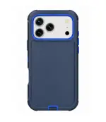 Funda 17 pro Max azul oscuro con borde azul (DUALPRO)