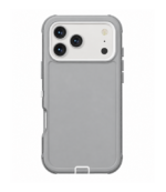 Funda 17 pro Max/18 Pro Max gris claro con borde blanco (DUALPRO)