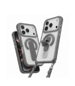 Funda 17 pro Max/18 Pro Max matte con soporte magsafe y borde gris oscuro - Imagen 2