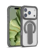 Funda 17 pro Max/18 Pro Max matte con soporte magsafe y borde gris oscuro