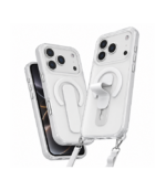 Funda 17 pro Max/18 Pro Max matte con soporte magsafe y borde blanco - Imagen 2