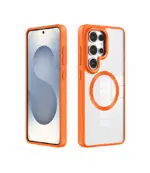 Funda samsung galaxy s26 ultra transparente con magsafe y borde naranja - Imagen 2