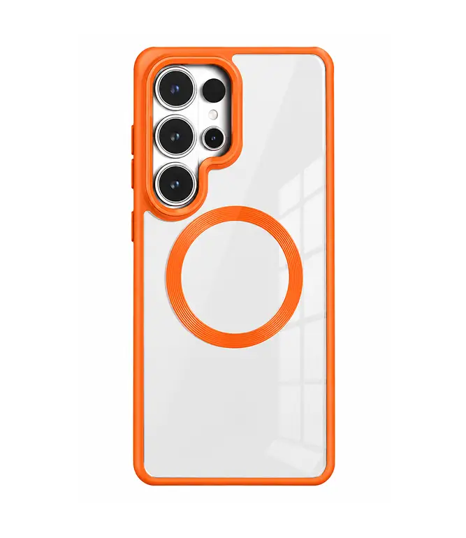 CS-S26U-MWC-BK Funda samsung galaxy s26 ultra transparente con magsafe y borde naranja - Imagen 1