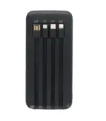 Power Bank 10000 mAH con Cables Integrados Negro (VOLT10) - Imagen 2